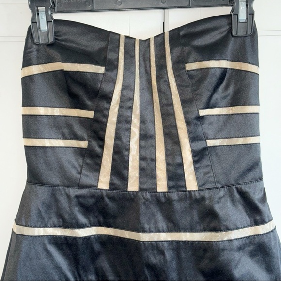 BCBGeneration Black Mini Bustier Dress Sz 4 Strapless Fairy Goth Witchy - Picture 3 of 7